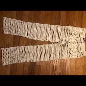 White Crochet Cover Up Pants